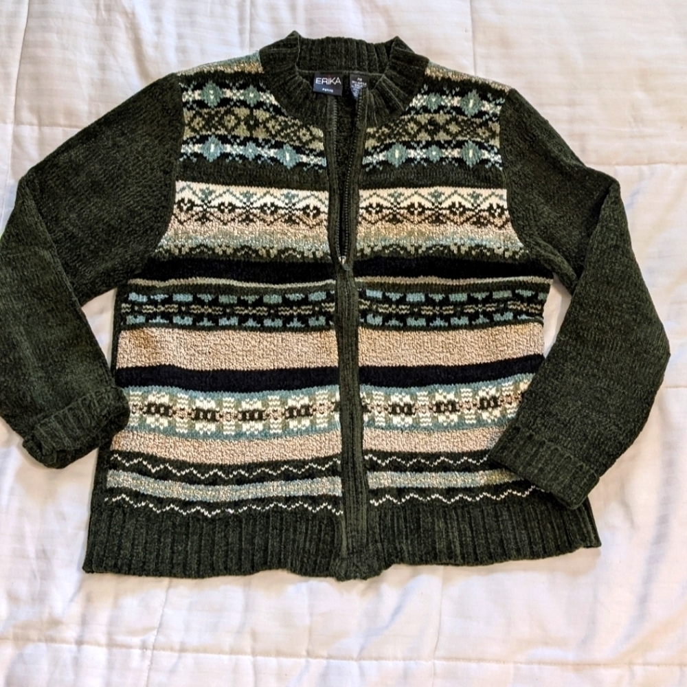 fair Isle zip cardigan Petite Medium